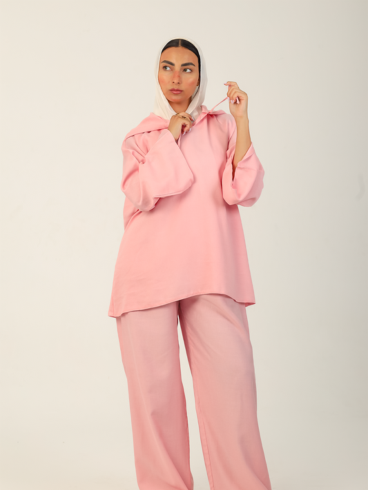 Hooded Lounge Set - Pink