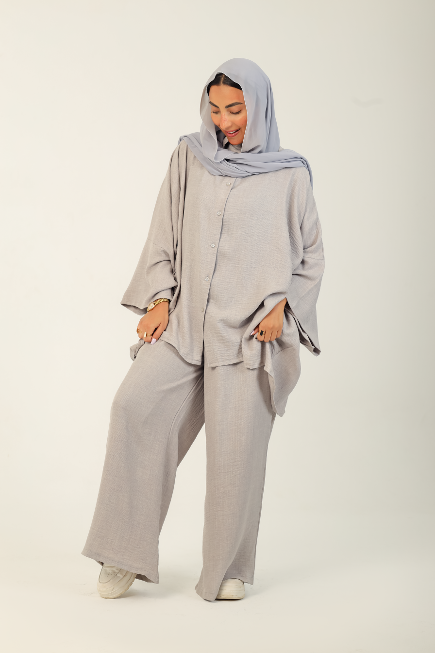 Flow Kimono Set Grey