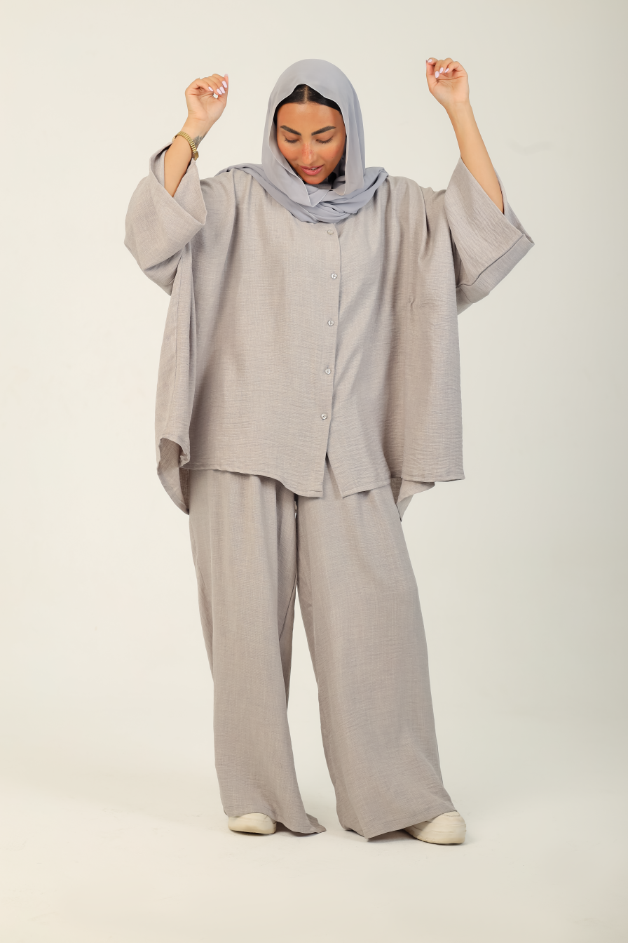 Flow Kimono Set Grey