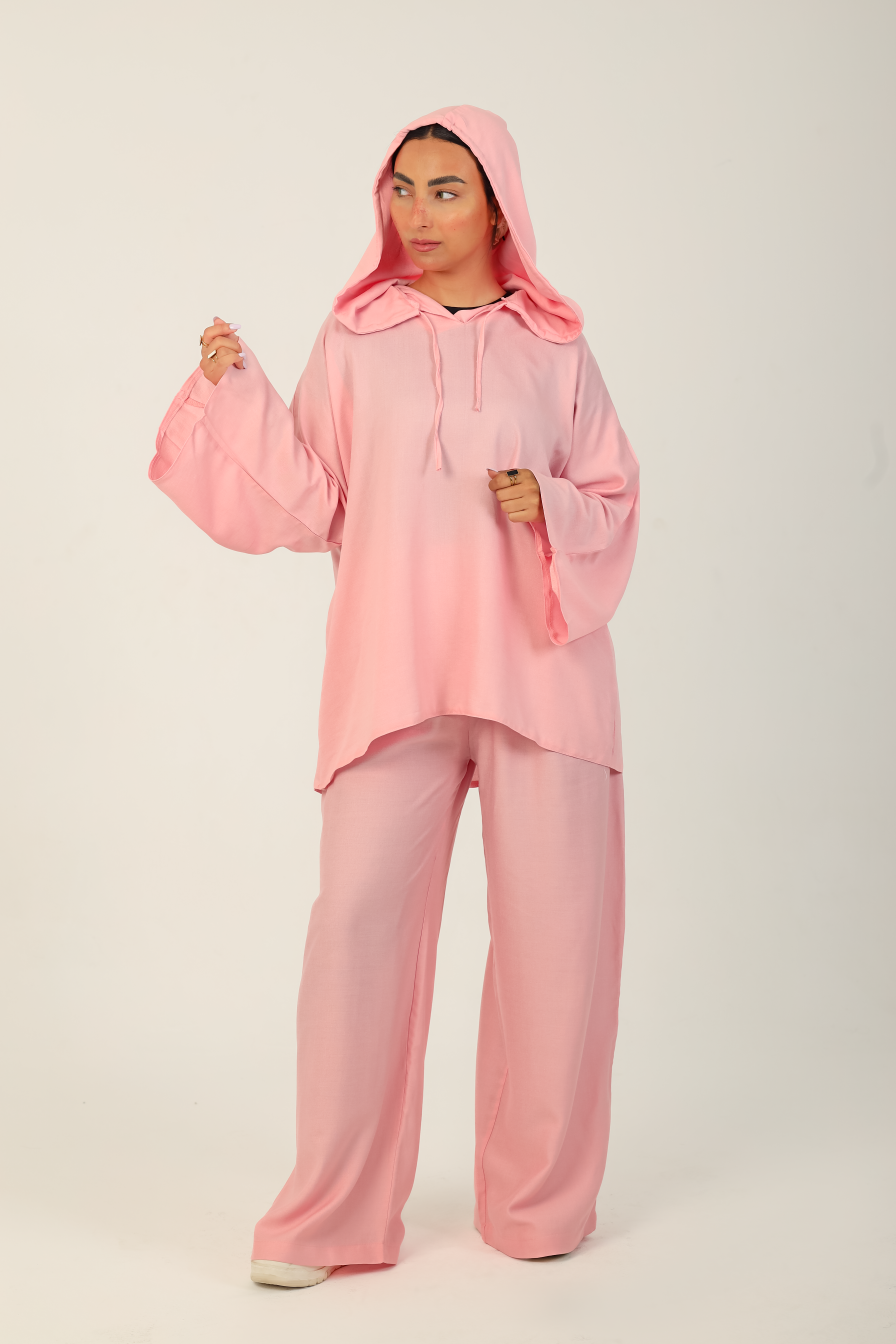 Hooded Lounge Set Pink