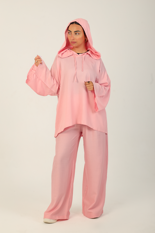 Hooded Lounge Set Pink