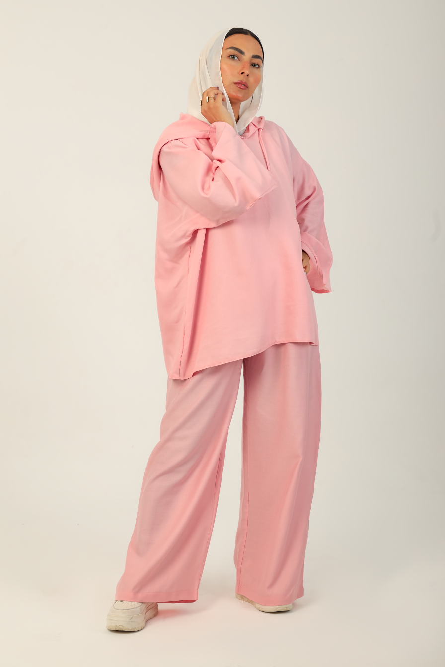 Hooded Lounge Set Pink