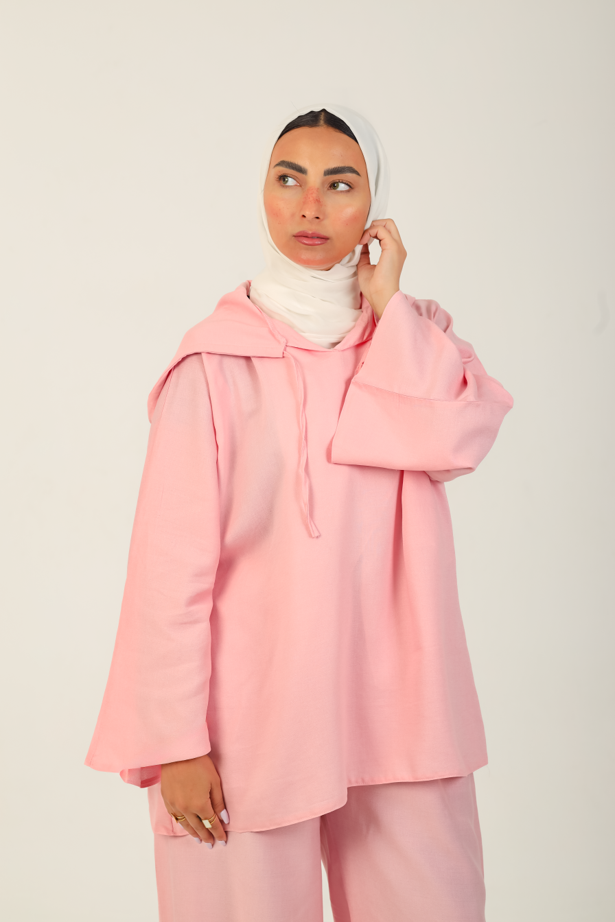 Hooded Lounge Set Pink
