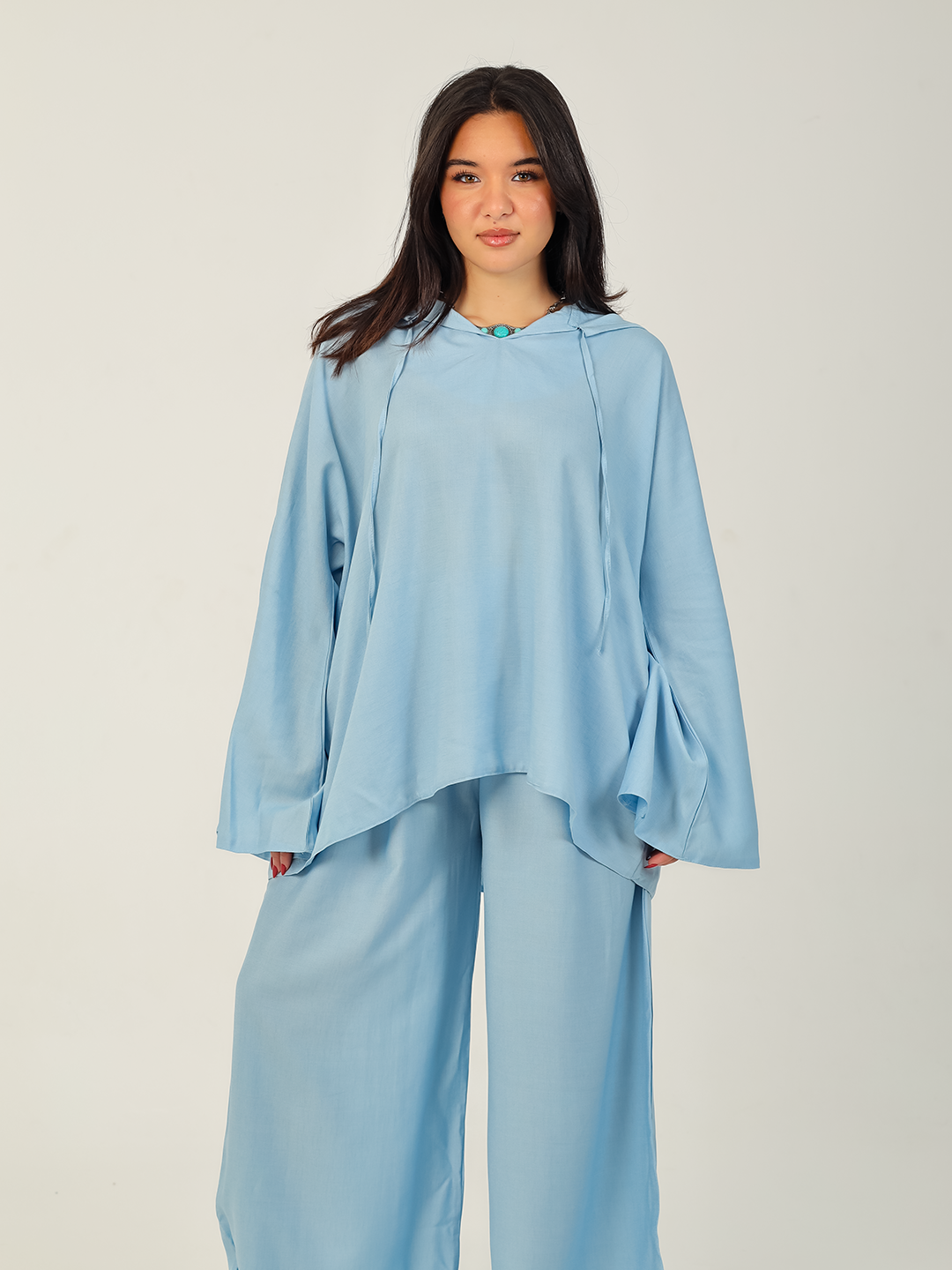 Hooded Relaxed Set - Powder Blue