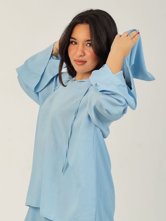Hooded Relaxed Set - Powder Blue