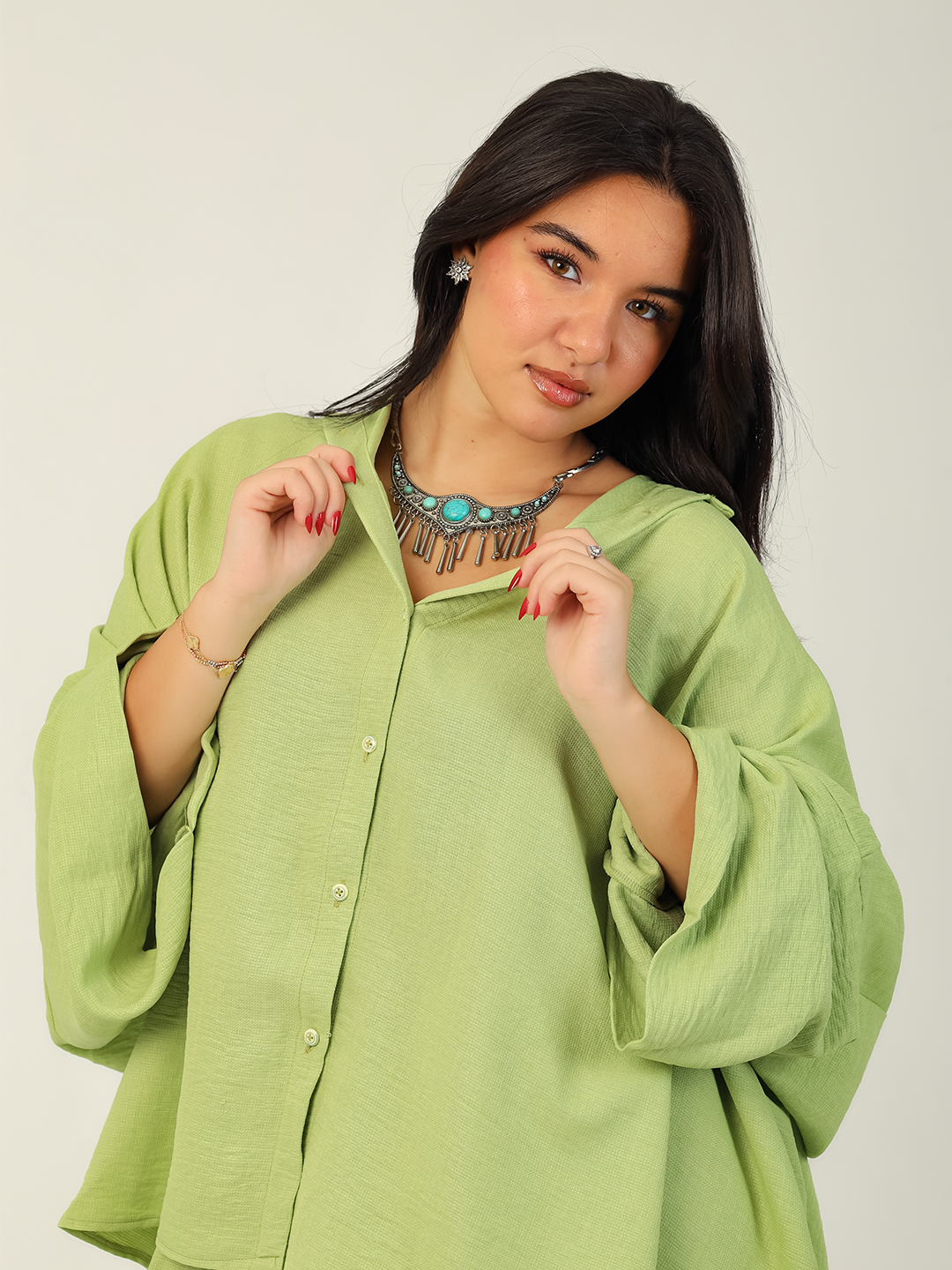 Flow Kimono Set - Pistachio