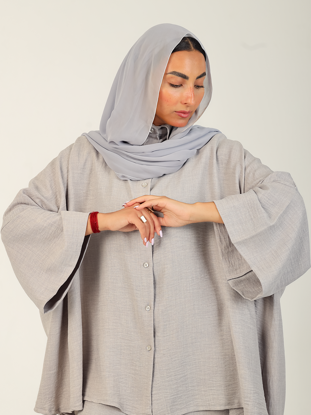 طقم كيمونو فلو - رمادي